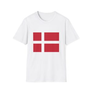 Dannebrog T-shirt – T-shirt med dansk flag | Perfekt til fodbold, rejser, EM og nationaldag osv.